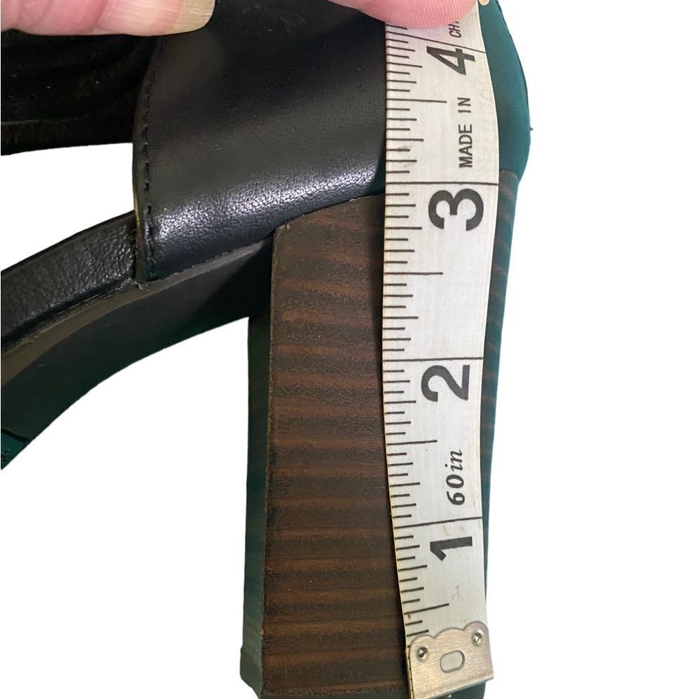 Tommy Bahama Lalai Black Leather and Suede Crisscross Chunky Block Heel Sandal - Picture 11 of 16